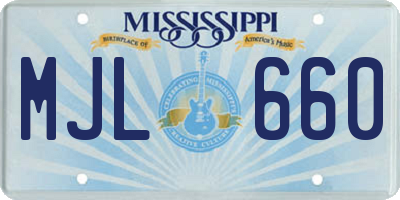 MS license plate MJL660