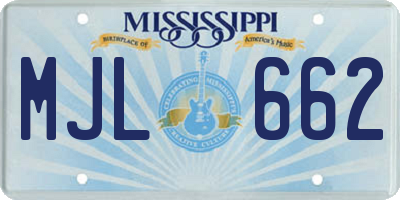 MS license plate MJL662