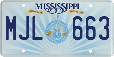 MS license plate MJL663