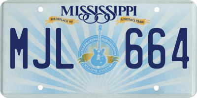 MS license plate MJL664