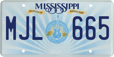 MS license plate MJL665