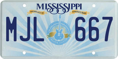 MS license plate MJL667
