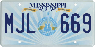 MS license plate MJL669