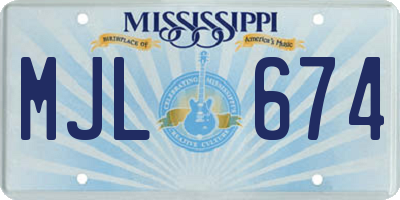 MS license plate MJL674