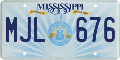 MS license plate MJL676