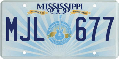 MS license plate MJL677