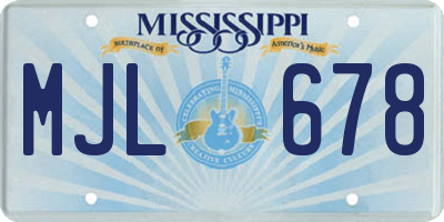 MS license plate MJL678