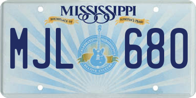 MS license plate MJL680