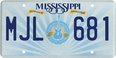MS license plate MJL681