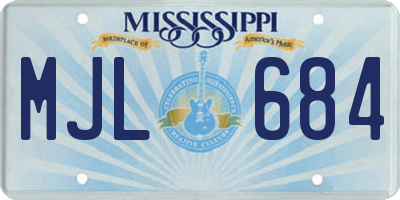 MS license plate MJL684