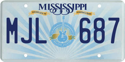 MS license plate MJL687