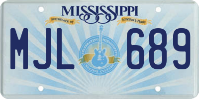 MS license plate MJL689