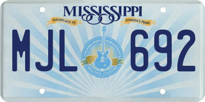 MS license plate MJL692