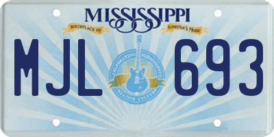 MS license plate MJL693