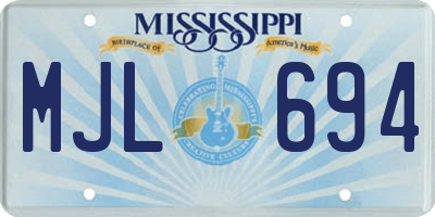 MS license plate MJL694