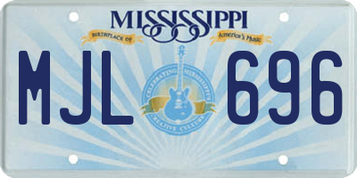 MS license plate MJL696