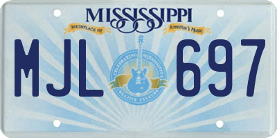 MS license plate MJL697