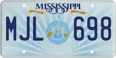 MS license plate MJL698