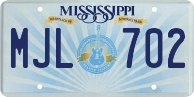 MS license plate MJL702