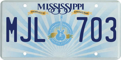 MS license plate MJL703