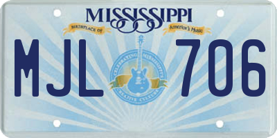 MS license plate MJL706