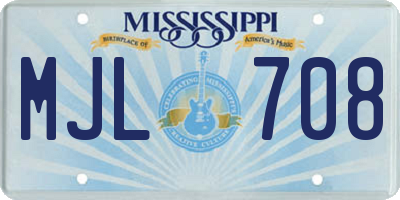 MS license plate MJL708