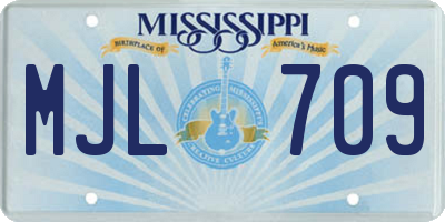 MS license plate MJL709