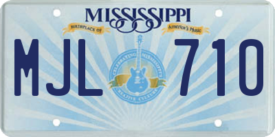 MS license plate MJL710
