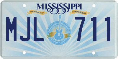 MS license plate MJL711