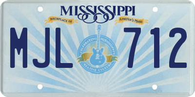 MS license plate MJL712