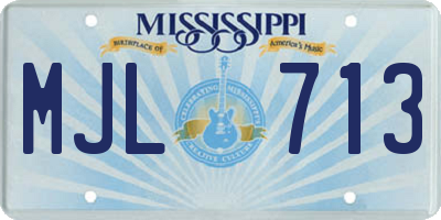 MS license plate MJL713