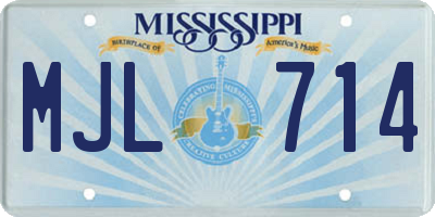 MS license plate MJL714