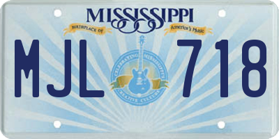 MS license plate MJL718