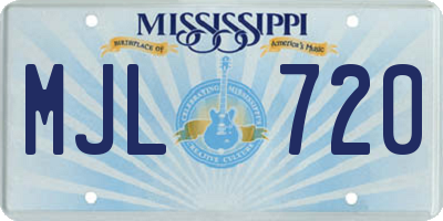 MS license plate MJL720