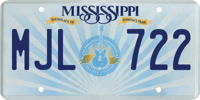 MS license plate MJL722