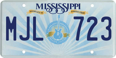 MS license plate MJL723