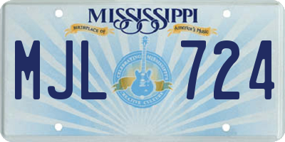 MS license plate MJL724