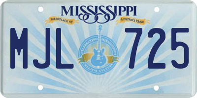 MS license plate MJL725