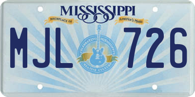 MS license plate MJL726