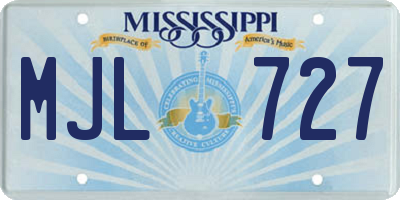 MS license plate MJL727