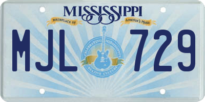 MS license plate MJL729