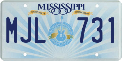 MS license plate MJL731