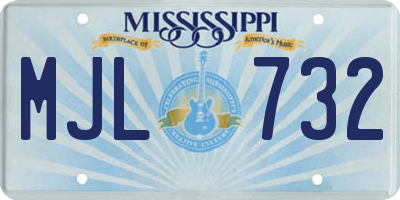MS license plate MJL732