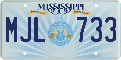 MS license plate MJL733