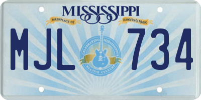 MS license plate MJL734