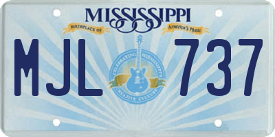 MS license plate MJL737