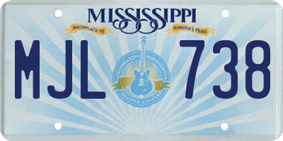 MS license plate MJL738