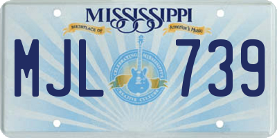 MS license plate MJL739