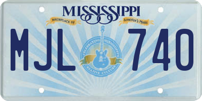 MS license plate MJL740