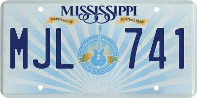 MS license plate MJL741